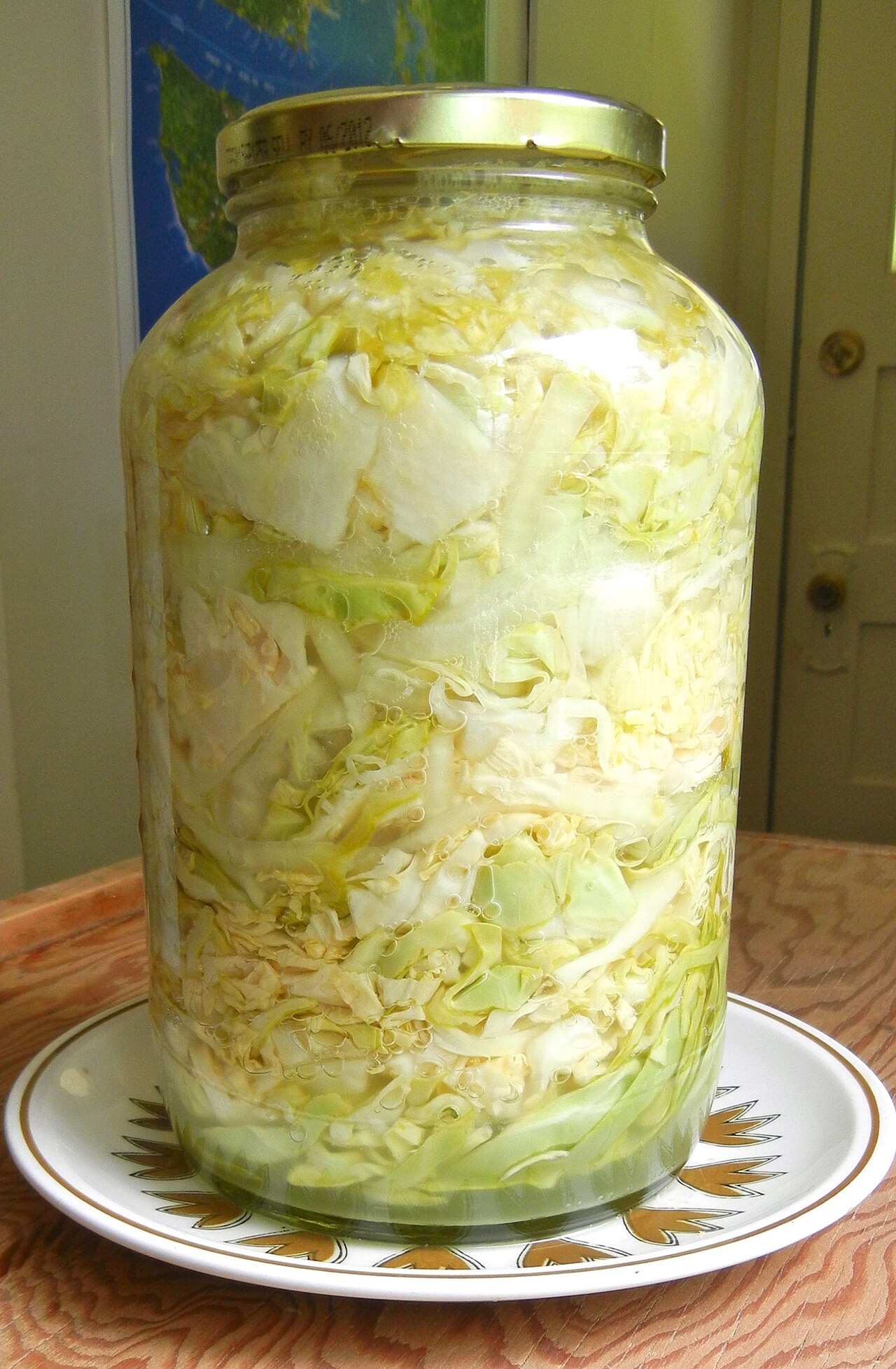 Zuurkool fermenteren in glazen pot